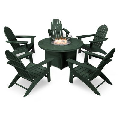 Vineyard Adirondack 6-Piece Outdoor Chat Set with Fire Pit Table