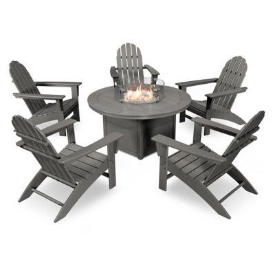 Vineyard Adirondack 6-Piece Outdoor Chat Set with Fire Pit Table