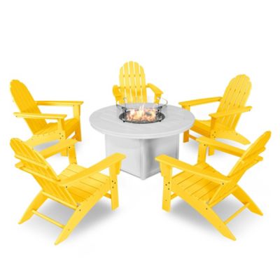 Vineyard Adirondack 6-Piece Outdoor Chat Set with Fire Pit Table