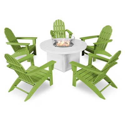 Vineyard Adirondack 6-Piece Outdoor Chat Set with Fire Pit Table