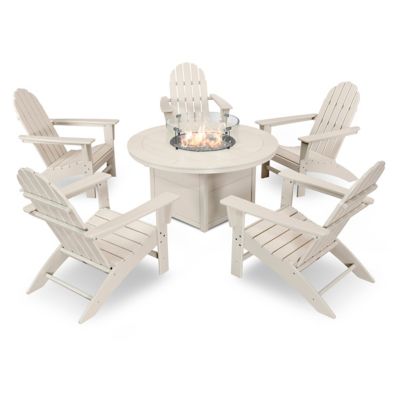 Vineyard Adirondack 6-Piece Outdoor Chat Set with Fire Pit Table