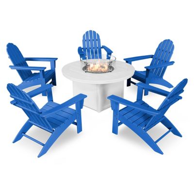 Vineyard Adirondack 6-Piece Outdoor Chat Set with Fire Pit Table