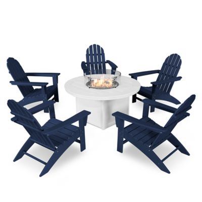 Vineyard Adirondack 6-Piece Outdoor Chat Set with Fire Pit Table