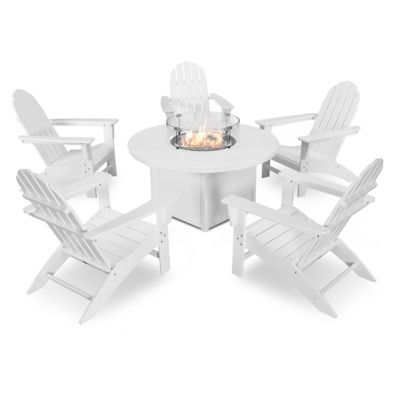 Vineyard Adirondack 6-Piece Outdoor Chat Set with Fire Pit Table