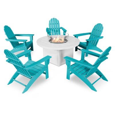 Vineyard Adirondack 6-Piece Outdoor Chat Set with Fire Pit Table