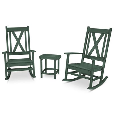 Braxton Outdoor 3 Piece Porch Rocking Chair Set