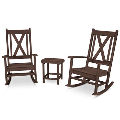 Braxton Outdoor 3 Piece Porch Rocking Chair Set