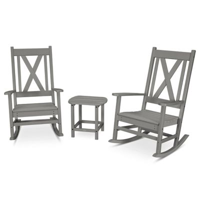 Braxton Outdoor 3 Piece Porch Rocking Chair Set
