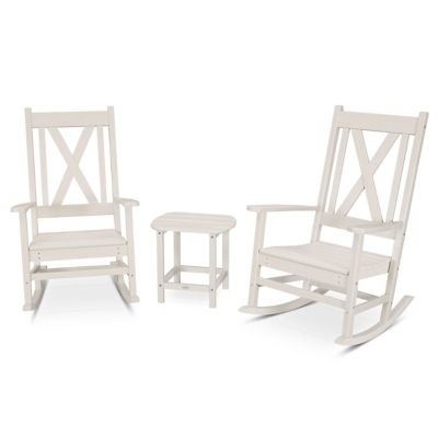 Braxton Outdoor 3 Piece Porch Rocking Chair Set