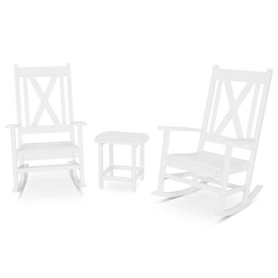 Braxton Outdoor 3 Piece Porch Rocking Chair Set