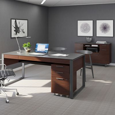 63 Modern Office Desk with Drawer Writing Desk with Abstract