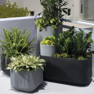 Crescent Garden Delano Planter 16-inch Caviar Black