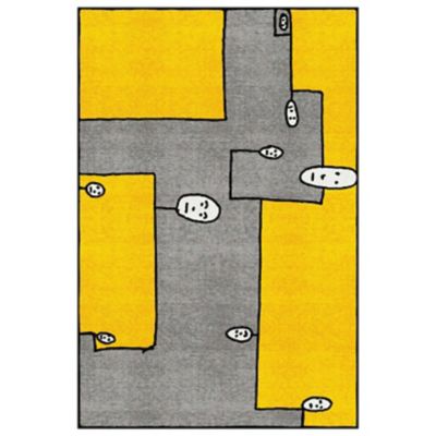 Dog Yellow Rectangular Area Rug