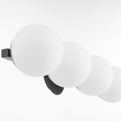 Shown in Matte Black finish, 4 Light, Side view, unlit
