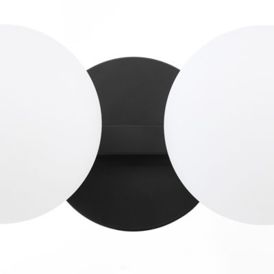 Shown in Matte Black finish, 2 Light, Detail view, unlit