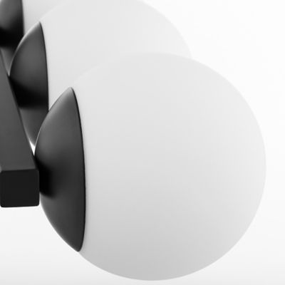 Shown in Matte Black finish, 4 Light, Detail view, unlit