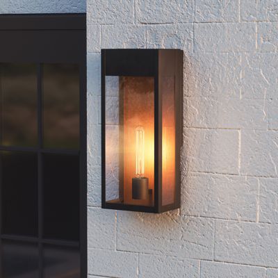 Shown in Matte Black finish, Medium size, in use, Detail view, lit