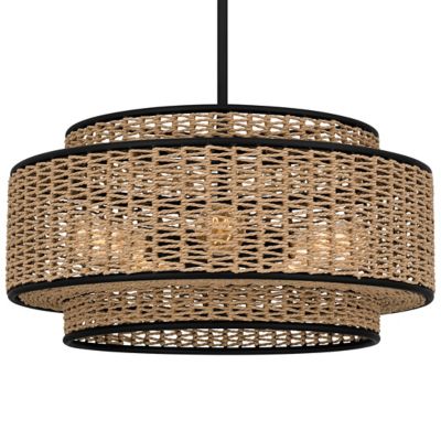 Teton Pendant (Matte Black with Natural) - OPEN BOX