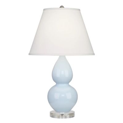 Double Gourd Lucite Table Lamp (Blue|Pearl Dupioni)-OPEN BOX