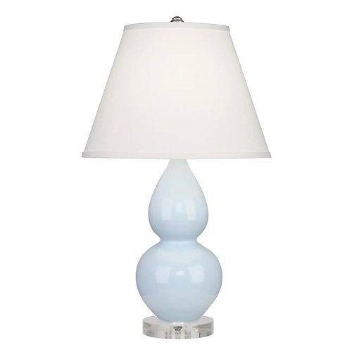 Double Gourd Lucite Table Lamp (Blue/Pearl Dupioni)-OPEN BOX