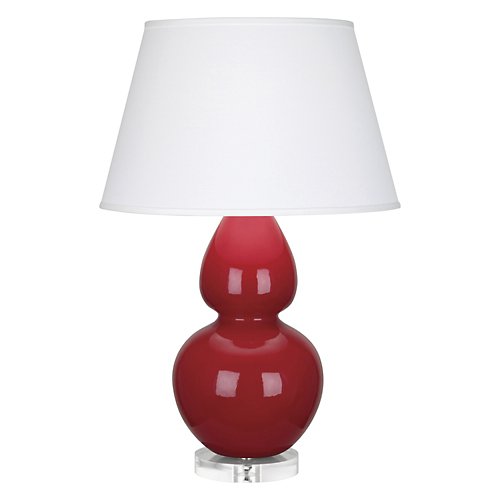 Double Gourd Table Lamp (Lucite/Ruby Red/Dupioni) - OPEN BOX
