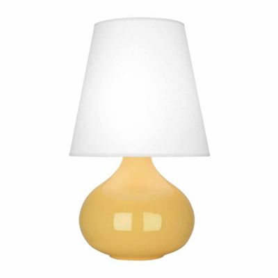 June Accent Lamp (Yellow Glazed|Oyster Linen Shade)-OPEN BOX