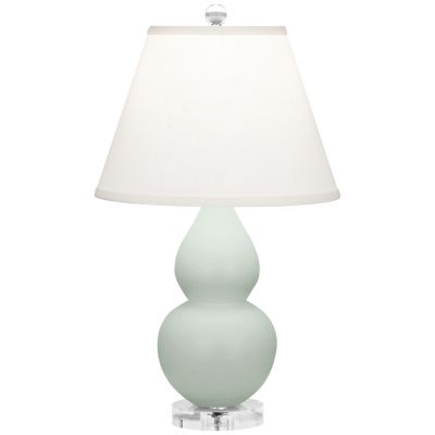Double Table Lamp (Celadon w/Lucite|Pearl Dupioni)-OPEN BOX