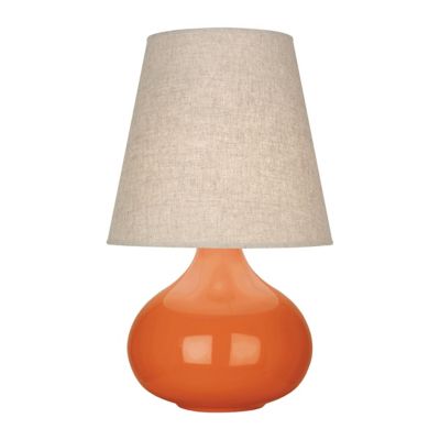 June Accent Lamp(Pumpkin Glazed Ceramic|Buff Linen)-OPEN BOX