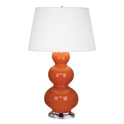 Triple Gourd Table Lamp (Pumpkin|Antique Silver) - OPEN BOX