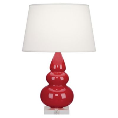 Small Triple Gourd Table Lamp (Ruby Red) - OPEN BOX