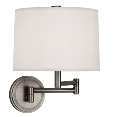 Sofia Swingarm Wall Sconce (Nickel with Open White)-OPEN BOX