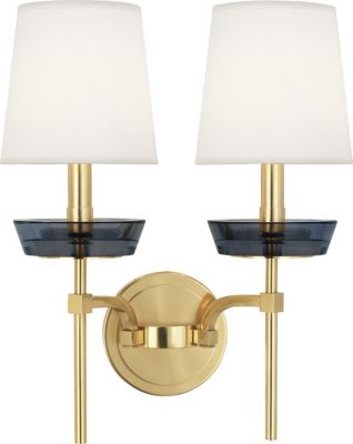 Cristallo 2-Light Wall Sconce (Brass|Smoke Crystal)-OPEN BOX