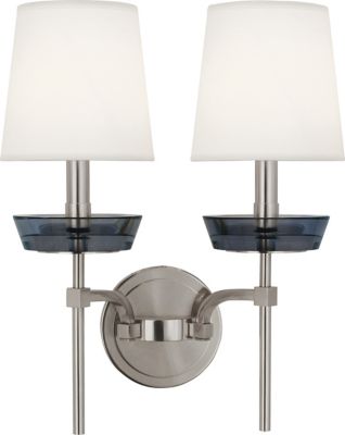 Cristallo 2-Light Wall Sconce(Nickel|Smoke Crystal)-OPEN BOX