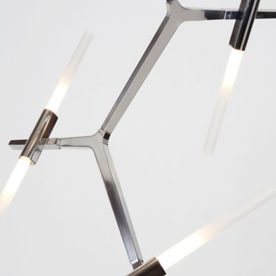 Shown in Polished Nickel finish, Straight Cut glass, Detail shot