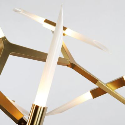 Shown in Brushed Brass finish, Angle Cut glass, detail