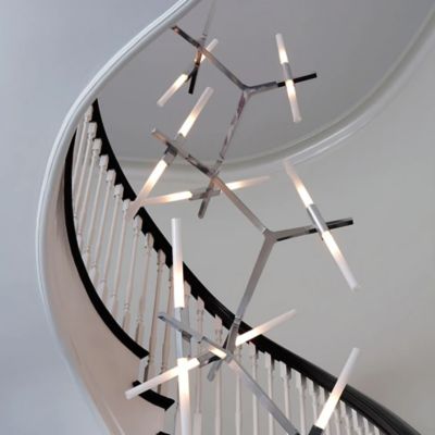 Shown in Polished Nickel finish, Straight Cut glass, in use