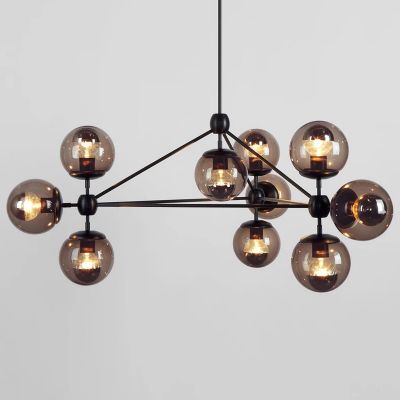 Modo 3 Sided Chandelier - 10 Globes