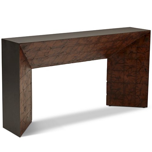 Naturals Old Post Inlay Rectangular Console Table