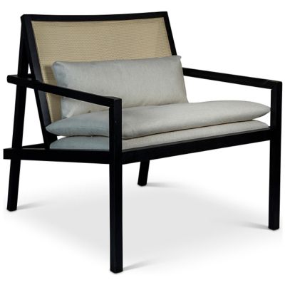 Modern Brazilian Barra Cane Lounge Chair