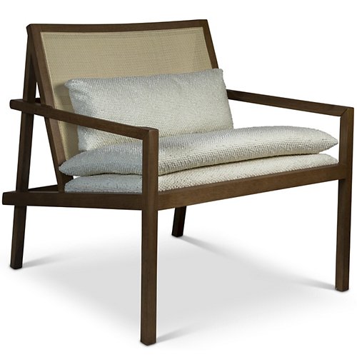 Modern Brazilian Barra Cane Lounge Chair