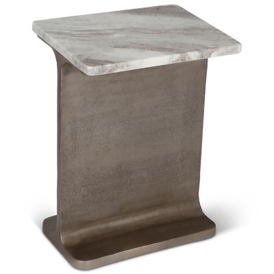 Marbelle I-Beam Marble Side Table