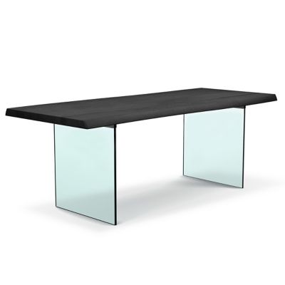 Brooks Glass Base Dining Table (Ebonized|Large) - OPEN BOX