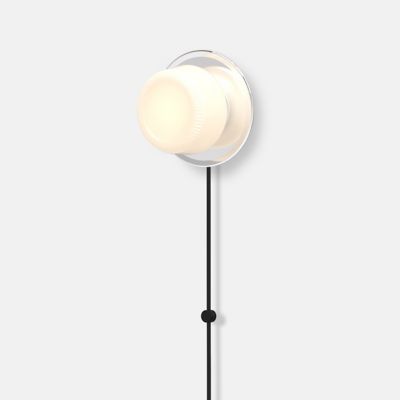Pastille Disc Wall Sconce (Chrome|Ribbed|Plug-in) - OPEN BOX
