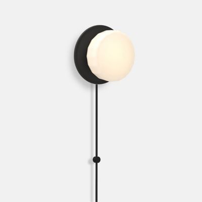 Pastille Disc Wall Sconce (Black|Faceted|Plug-in) - OPEN BOX