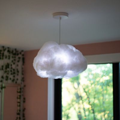 Shown in White finish, in use, lit