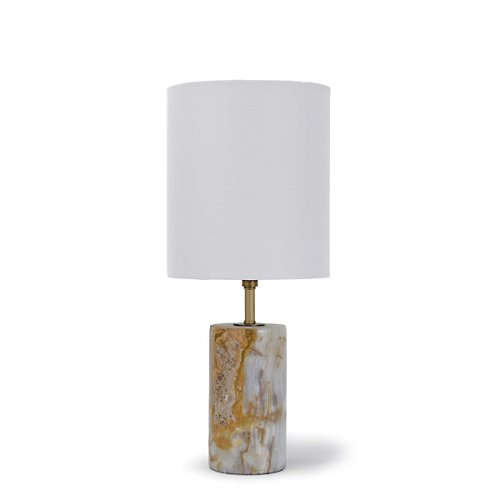 Jade & Brass Mini Cylinder Lamp