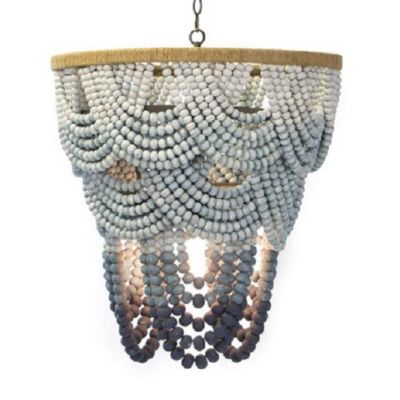 Coastal Living Ombre Wood Bead Chandelier