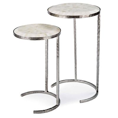 Bone Veneer Nesting Tables, Set of 2