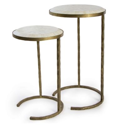 Bone Veneer Nesting Tables, Set of 2