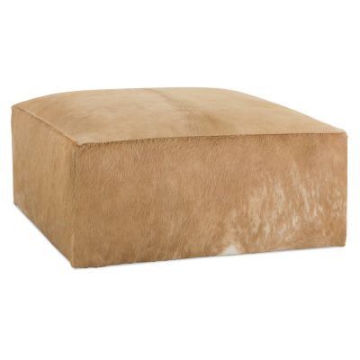 Miles Hair on Hide Leather Ottoman